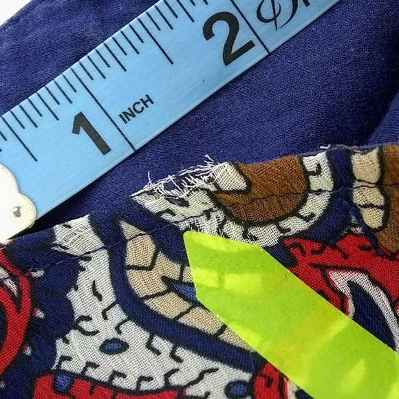 Cha Cha Vente Boho Women's Paisley Lined Tunic Blue and Red 3/4 Sleeves Size Med - Picture 8 of 8